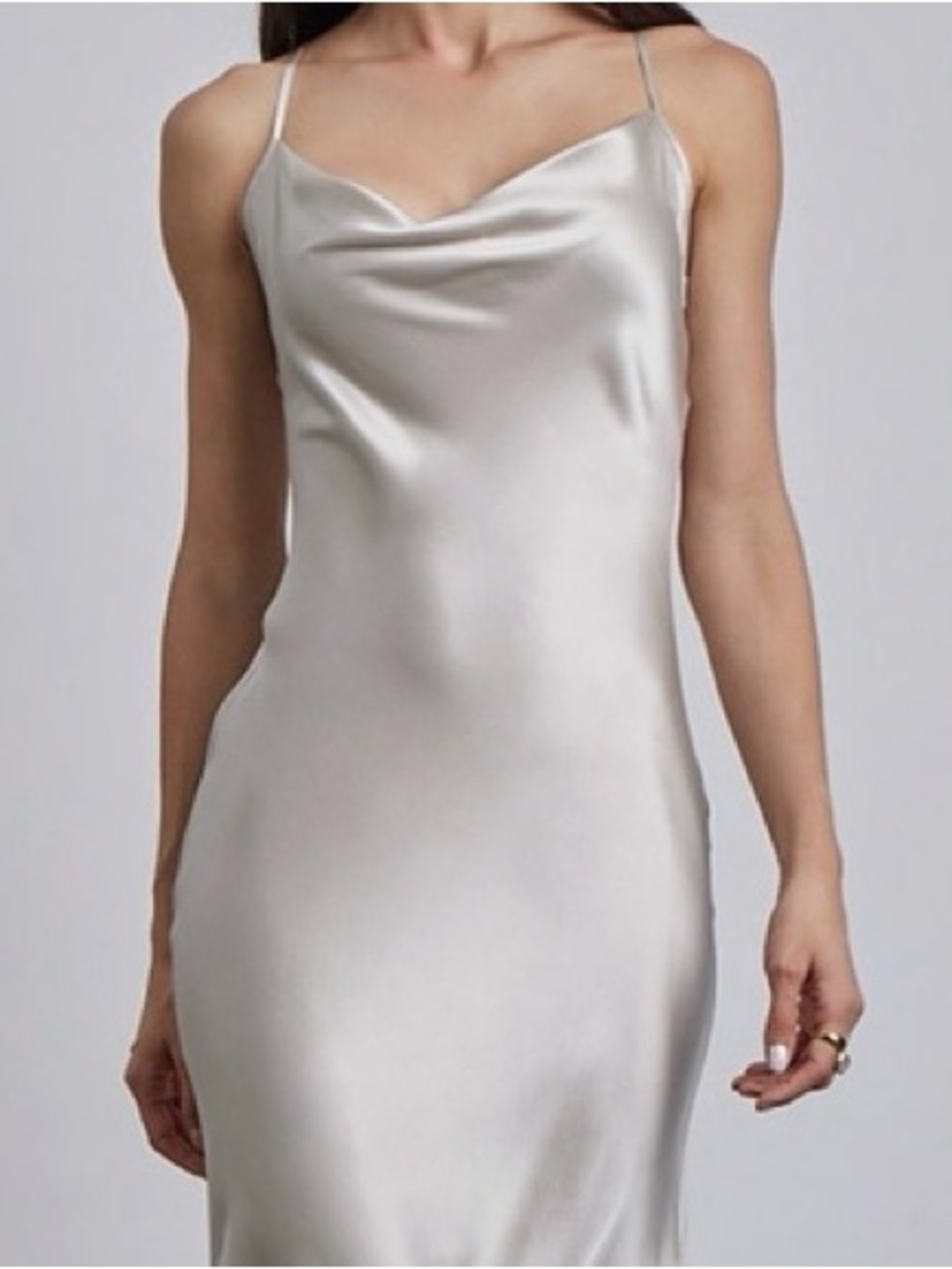 100% Silk Cowl Neck Slip Mini Dress